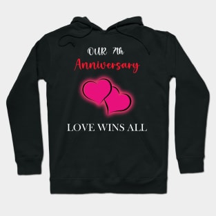 7th Anniversary Gift Couple Hoodie